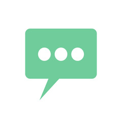 Green chat bubble, speech bubble icon. Green chat icon, symbol, speech sign vector icon.