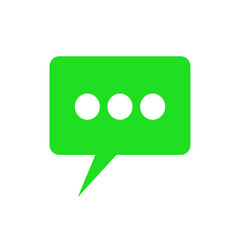 Fototapeta premium Green chat bubble, speech bubble icon. Green chat icon, symbol, speech sign vector icon.
