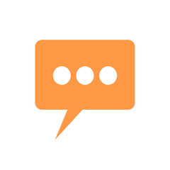 Orange chat bubble, speech bubble icon. Orange chat icon, symbol, speech sign vector icon.