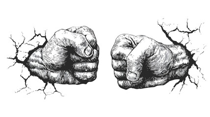 Intimidating Bullying Vector Concept with Clenched Fists