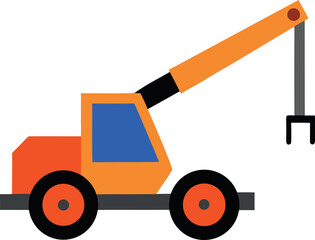 Orange Telescopic Handler Construction Lift Icon Vector