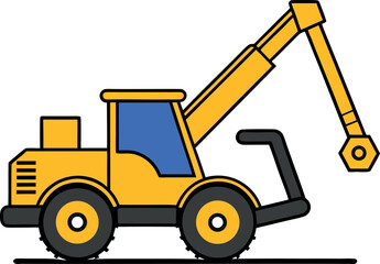 Yellow Telescopic Handler Lift Truck Icon Vector