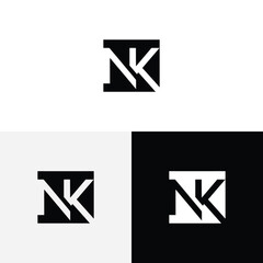 n k initial monogram vector icon illustration