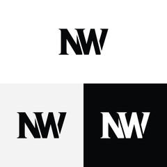 n w initial monogram vector icon illustration