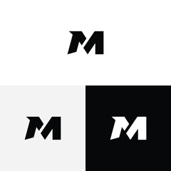 m initial monogram vector icon illustration