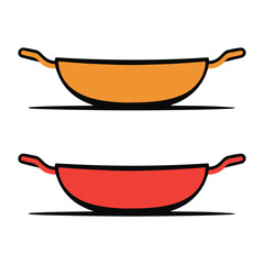 Empty red bowl vector illustration