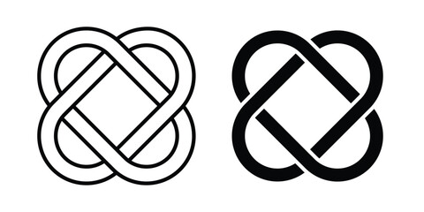 Interlocking icons in different styles. Simple icon design