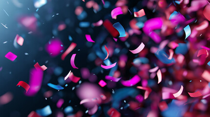 Colorful confetti flying in motion creating festive celebration and party atmosphere.
