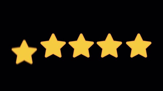 5 Star Drop Fill Rating Animation &ndash; Vertical Motion, 4K Alpha Channel Loop