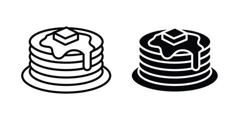 Pancake icons in different styles. Simple icon design