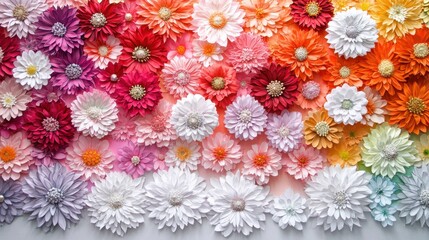 A diverse and captivating floral cascade of varied colors and forms