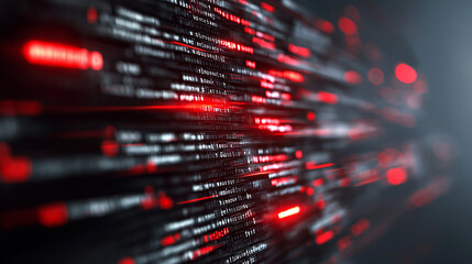 Abstract close-up of glowing digital data streams representing high-speed information flow.
