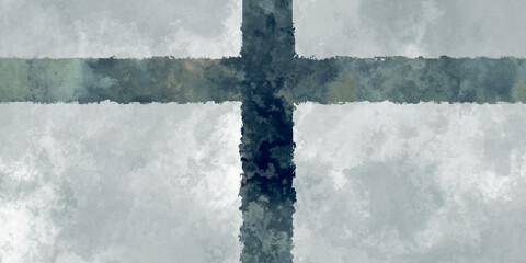 dark blue muted green blue gray cross lower on light abstract marble paint effect