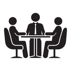 Obraz premium Corporate Business Meeting Silhouette Icon