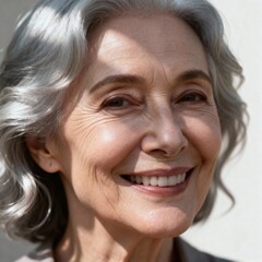 Elderly Woman Smiling Representing Wisdom, Positivity and Healthy Aging