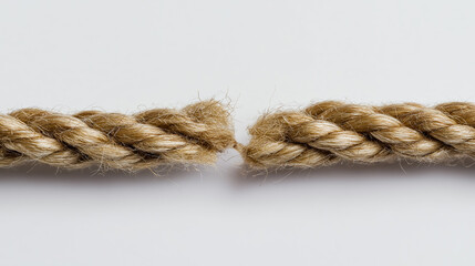 Fototapeta premium A thick twisted rope isolated on a white background symbolizing strength, connection and durability. 