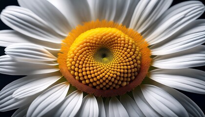 close up of white daisy flower with yellow center