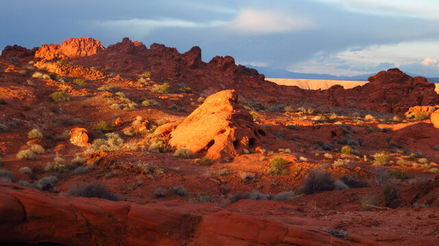 Red Rock Mound Formation at Sunset