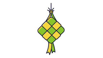 Traditional Ketupat Rice Cake Decoration for Eid al-Fitr.