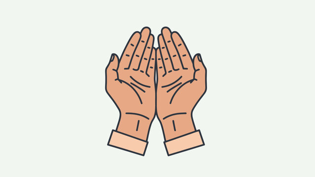 Open hands gesture for prayer or receiving alms.