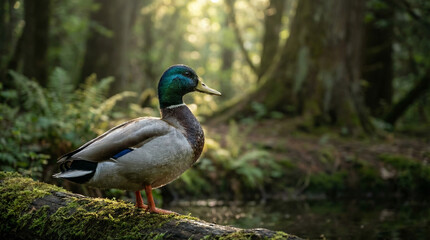 Obraz premium duck in the woods