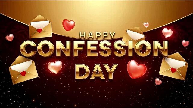 Celebrate Happy Confession Day with Golden Letters, Heart-Sealed Envelopes, and a Warm Tribute to Love, Courage, and Honest Emotion
