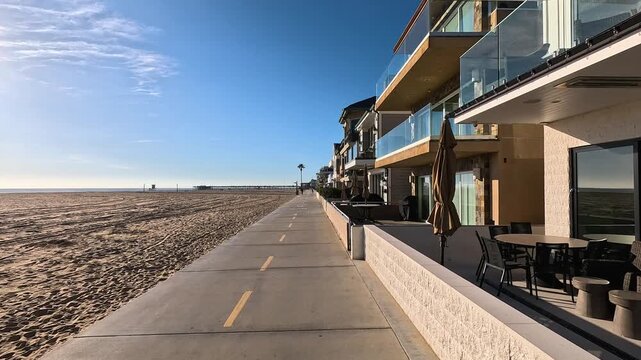 Footage of a gorgeous landscape at Newport Beach in Newport Beach California USA