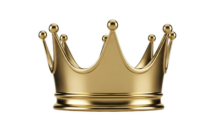 Golden crown isolated on transparent background