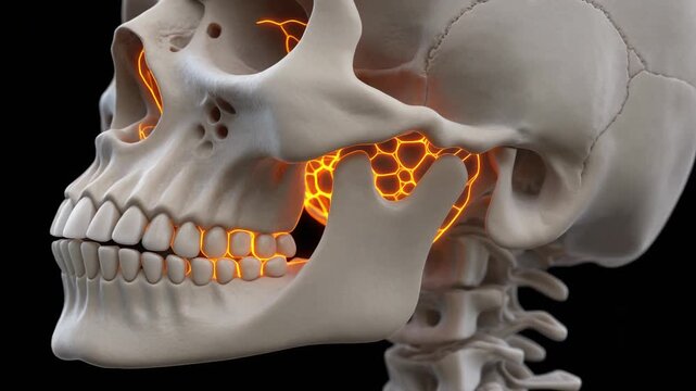3D Rotating View of Human Ethmoid Bone and Cranial Anatomy