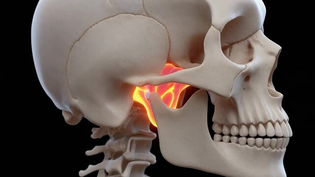 3D Animation of Human Temporal Bone Rotation with Highlighted Joint