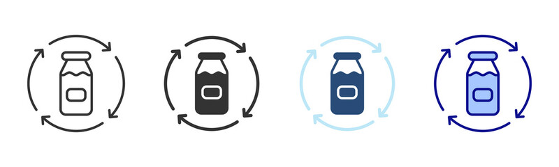 Recycle Jar Icon Set. Designed In Multi Style