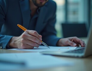 Businessman selecting a candidate with a green check mark on a virtual interface concept of hiring approval digital recruitment system employee evaluation and HR management technology