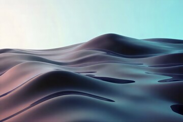 Serene desert landscape with smooth sand dunes under gradient sky