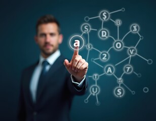 Analyst working with computer in Business Analytics and Data Management System to make report with KPI and metrics connected to database Corporate strategy for finance operations sales marketing