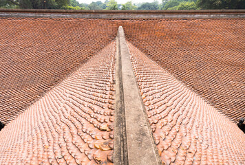 red roof tiles in vietnam, asia