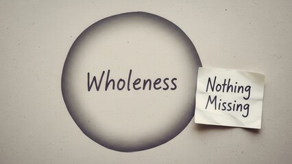 Wholeness concept on a circle with a note