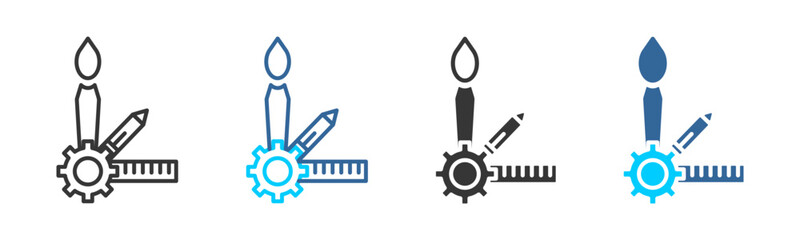 Obraz premium creativity icon set multiple style collection 