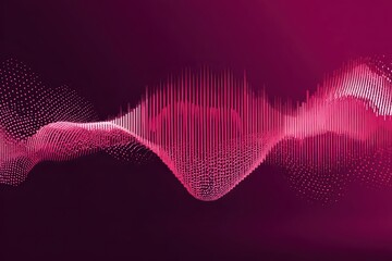 Abstract Red Digital Waveform Pattern on Dark Backdrop