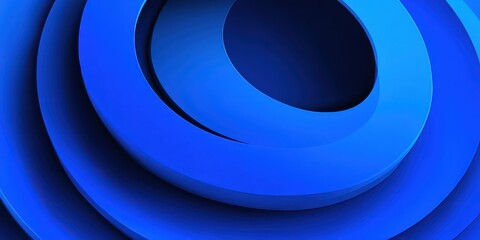 Abstract Rings Pattern in Gradients of Deep Blues with Dynamic Lighting on a Dark Background Creates Depth and Dimensionality, Evoking a Sense of Continuous Movement