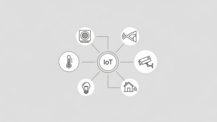 IoT technology concept with smart devices and sensors connected