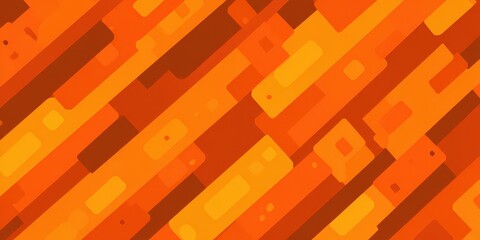Warm Toned Rectangular Shapes Pattern with Diagonal Arrangement in Shades of Orange, Yellow, and Brown on a Textured Background