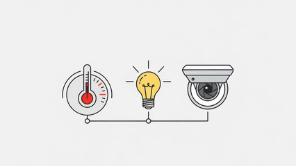 Smart home security system with temperature control and surveillance