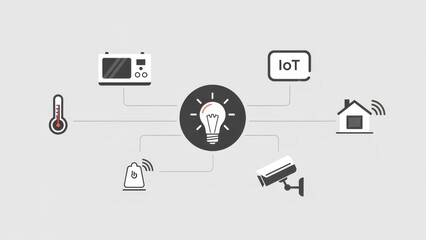 Smart home devices connected through IoT technology for automation