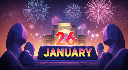 Indian happy republic day | Republic day concept with text 26 January