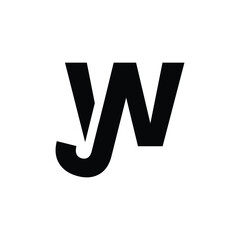 this is a logo design of a letter JW connected together that looks bold in black color on a white background