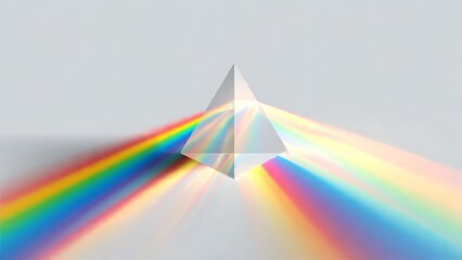 Realistic Prism Lens Photo Mockup with Rainbow Light Refraction
