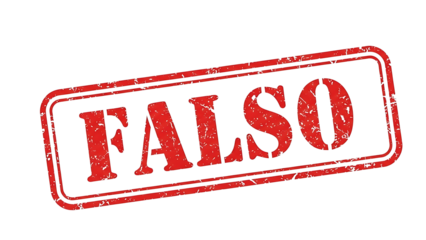 Red stamp with the portuguese word "FALSO", false. isolated on transparent background.