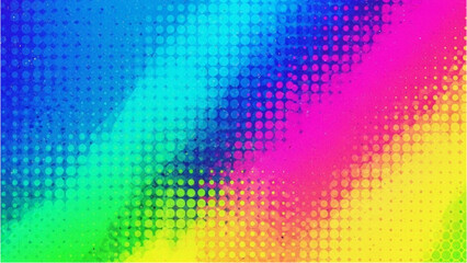 Fototapeta premium Vibrant multicolored halftone pattern background illustration showcasing neon colors and abstract design elements in a digital artwork