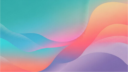 Vibrant abstract landscape with wavy layers of colorful gradients viewed from above