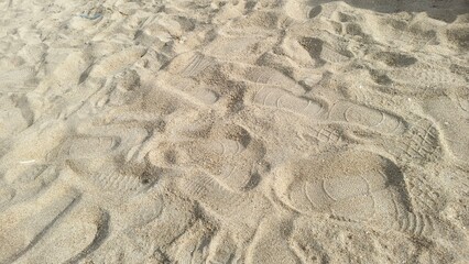 Close-up view of dry beach sand.